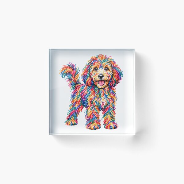 Item preview, Colorful Scribble Poodle Rainbow Abstract Doodle Dog Art designed and sold by VGAfanatic.