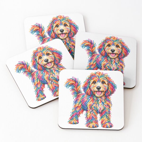 Item preview, Colorful Scribble Poodle Rainbow Abstract Doodle Dog Art designed and sold by VGAfanatic.