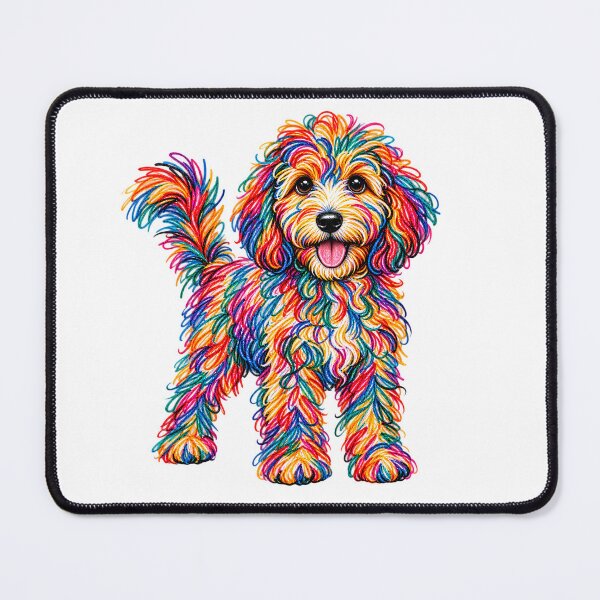 Item preview, Colorful Scribble Poodle Rainbow Abstract Doodle Dog Art designed and sold by VGAfanatic.
