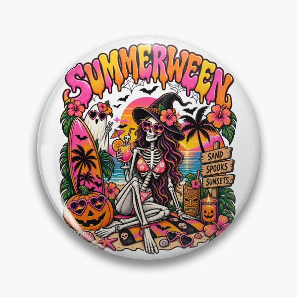 Item preview, Summerween Witchy Skeleton Beach – Retro Spooky Summer Halloween Design designed and sold by EnchantedDesigns .