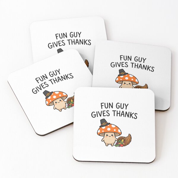 Item preview, Fun Guy Gives Thanks Cute Mushroom Thanksgiving Pun Funny Harvest Festival designed and sold by raedattia.