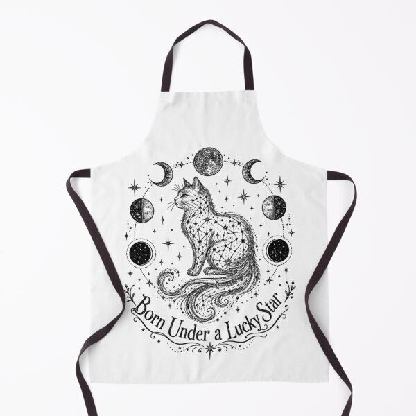 Item preview, Born Under a Lucky Star — Constellation Cat with Moon Phases designed and sold by CosmicFlora Studio.