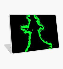 Evil halloween green and black silhouette Laptop Skin