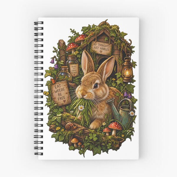 Item preview, No Thoughts Just Nibbles - Cottagecore Bunny Eat Weeds Be Free designed and sold by Neurospicy Trolls.