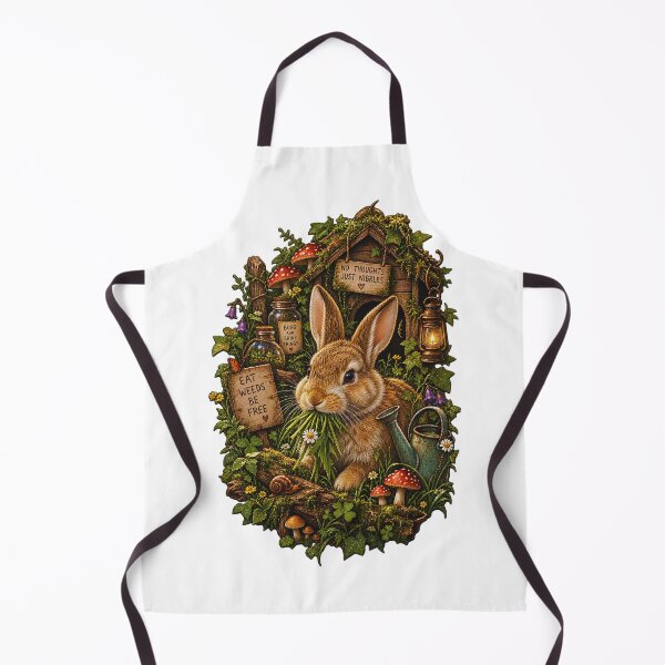 Item preview, No Thoughts Just Nibbles - Cottagecore Bunny Eat Weeds Be Free designed and sold by Neurospicy Trolls.