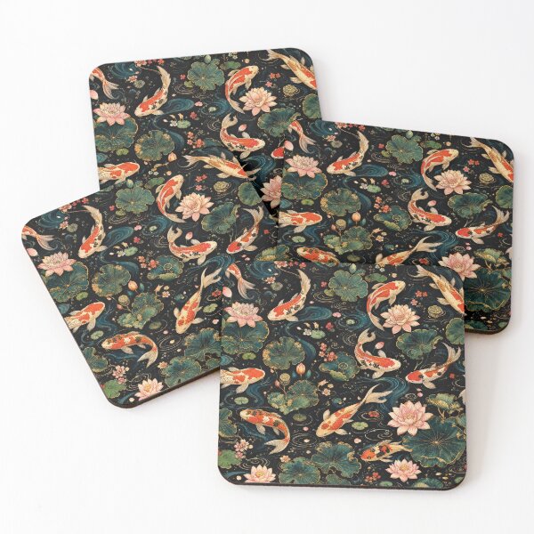 Item preview, Japanese Koi Fish and Lotus Pond Pattern designed and sold by ArtsAmaze.