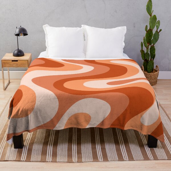 Item preview, Liquid Swirl Retro Abstract in oranges tones, Cream, and White designed and sold by Differenceee.