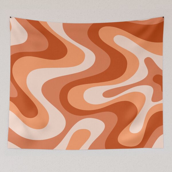 Item preview, Liquid Swirl Retro Abstract in oranges tones, Cream, and White designed and sold by Differenceee.