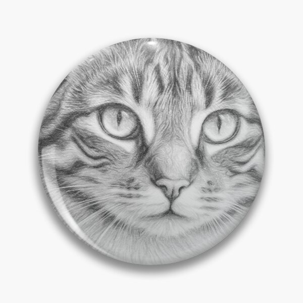 Item preview, Detailed Black and White Cat Portrait Pencil Drawing - Tabby Cat Artwork designed and sold by Leon Woods Pencil Art.
