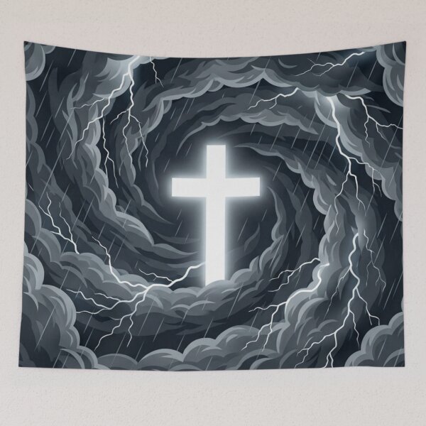 Item preview, Bright Cross in the Midst of the Storm designed and sold by MantoSagrado.