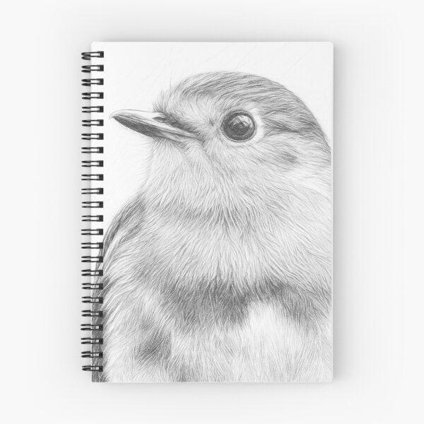 Item preview, Detailed Black and White Robin Pencil Drawing - Realistic Bird Portrait designed and sold by Leon Woods Pencil Art.