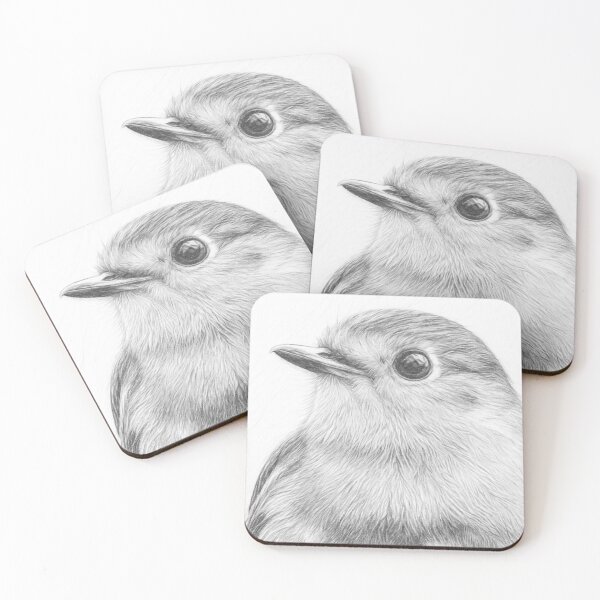 Item preview, Detailed Black and White Robin Pencil Drawing - Realistic Bird Portrait designed and sold by Leon Woods Pencil Art.