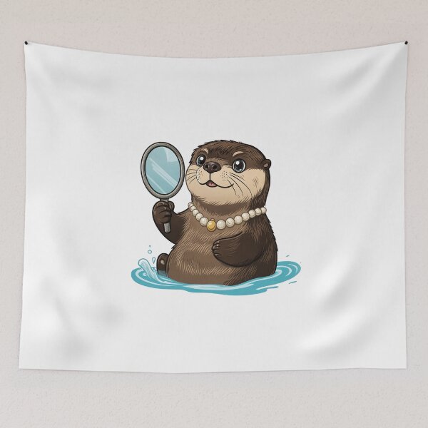 Item preview, Glamorous Otter Funny Mirror Pun designed and sold by MOSIDRIP™.