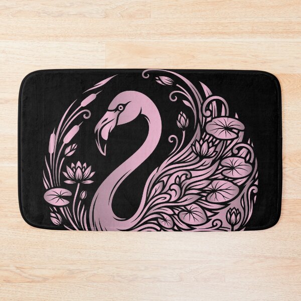 Item preview, Elegant Flamingo Lotus Pond Vector Stencil Art designed and sold by ZUMERI.