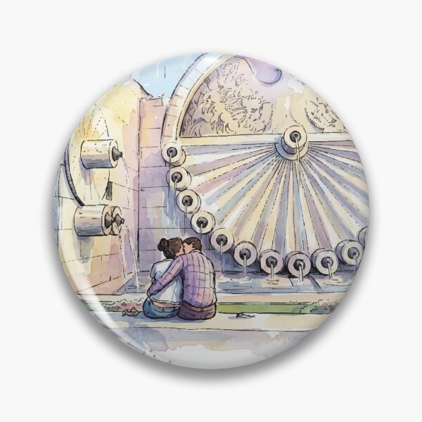 Item preview, Yerevan Cascade Complex Fountain Romance Watercolor Art designed and sold by NareArt.