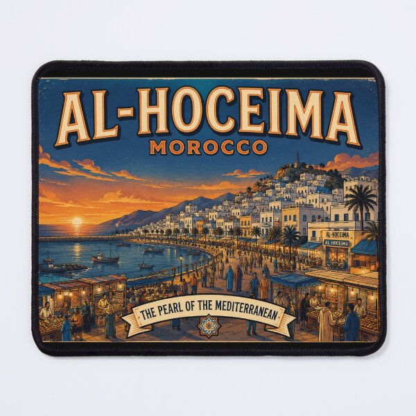 Item preview, Al Hoceima Morocco Vintage Travel Poster - Pearl of the Mediterranean designed and sold by SilverLook48.