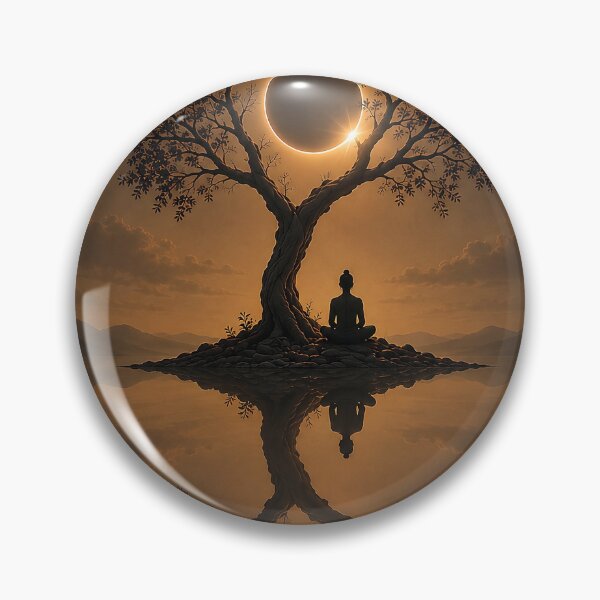 Item preview, The Eclipse Held Still – Celestial Eclipse Tree Art designed and sold by SacredLensV.