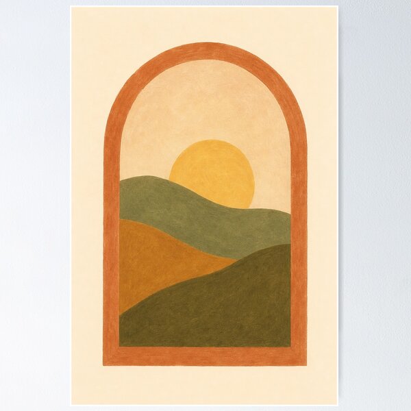 Item preview, Window to the Hills Gouache Boho designed and sold by GoldenHourWalls.