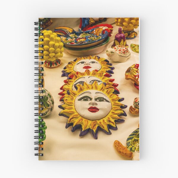 Item preview, Colorful Ceramic Sun Face Wall Plaques and Hand-Painted Souvenirs Displayed on Table designed and sold by Nmallia.