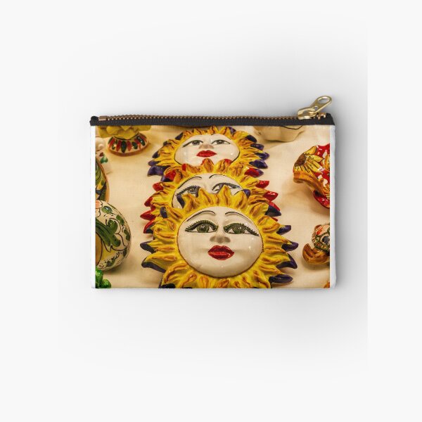 Item preview, Colorful Ceramic Sun Face Wall Plaques and Hand-Painted Souvenirs Displayed on Table designed and sold by Nmallia.
