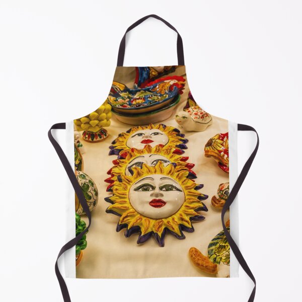 Item preview, Colorful Ceramic Sun Face Wall Plaques and Hand-Painted Souvenirs Displayed on Table designed and sold by Nmallia.