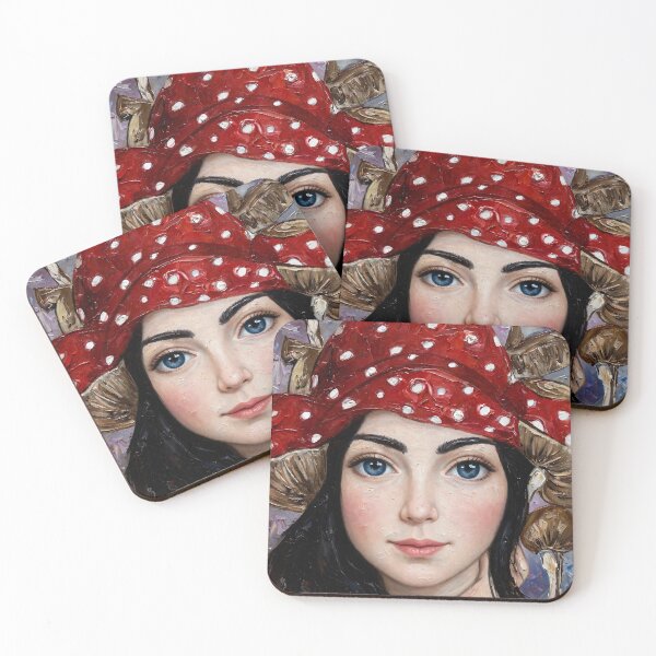 Item preview, Forest Fairy Oil Painting - Red Polka Dot Scarf Fantasy Canvas Art designed and sold by MAISON SYLVIE.