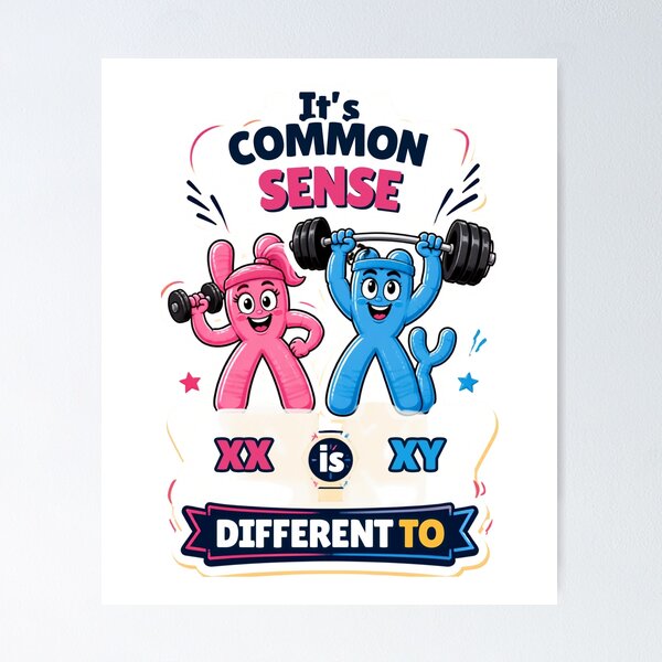 Item preview, It’s Common Sense XX Is Different to XY – Funny Chromosome Gym Design designed and sold by AceEye.