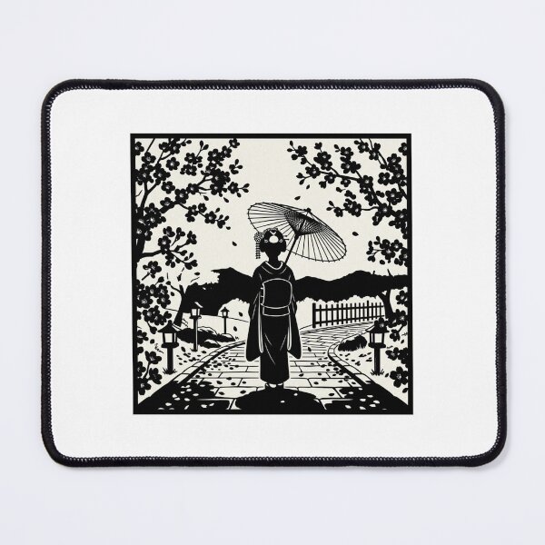 Item preview, Japanese Woodblock Woman with Parasol designed and sold by itotoiro design.