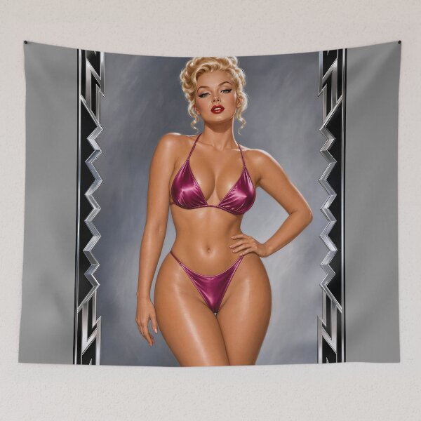 Item preview, Saskia Von Steinhardt Mid-Century Studio Portrait Luminous AI Concept Art by Xzendor7 designed and sold by Xzendor7 Digital Art Creations.