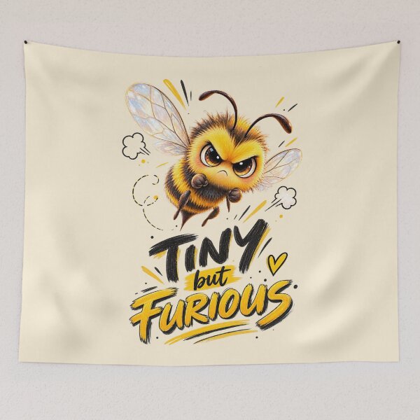 Item preview, Tiny but Furious Bee – Funny Angry Bumblebee designed and sold by Sasas Design.