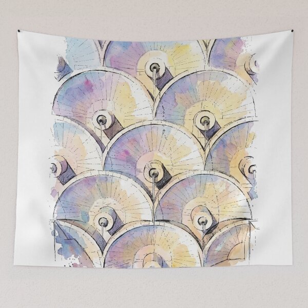 Item preview, Yerevan Cascade Complex Architectural Patterns Watercolor Art designed and sold by NareArt.