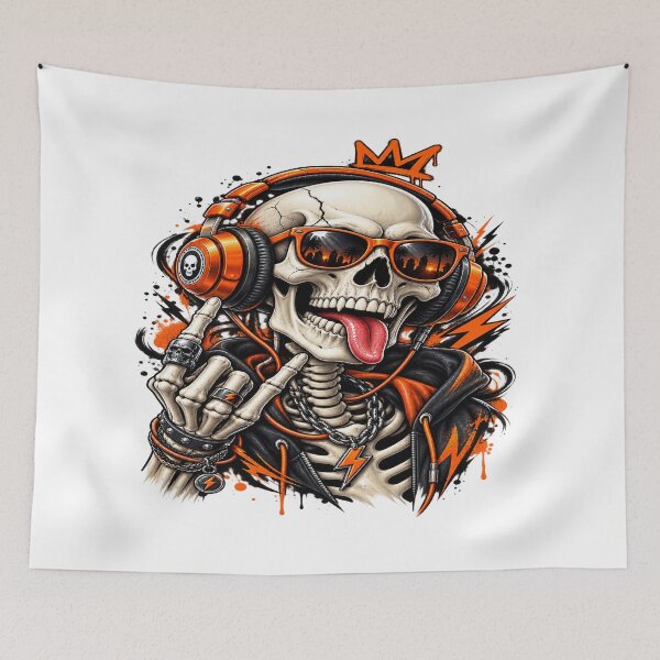 Item preview, Neon Skull DJ Streetwear designed and sold by VYBORA Studio.