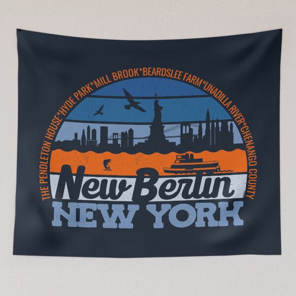Item preview, New Berlin New York Sunset Retro Vintage Local Pride Logo designed and sold by CRHPOD20.