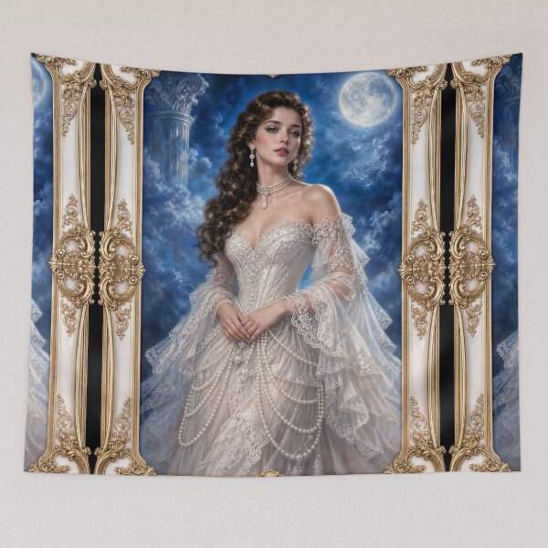 Item preview, Isabeau Castellan Celestial Moonlit Ethereal Portrait Mind-Blowing AI Concept Art by Xzendor7 designed and sold by Xzendor7 Digital Art Creations.