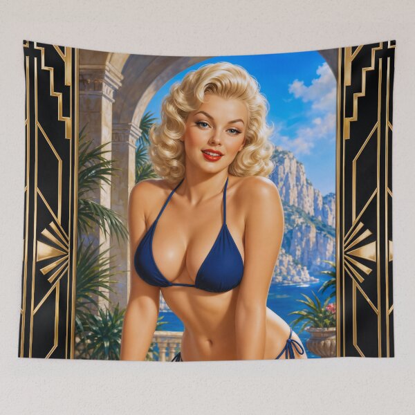 Item preview, Andea Vieri Is The Epitome of Pinup Girl Glamour Alluring AI Concept Art by Xzendor7 designed and sold by Xzendor7 Digital Art Creations.