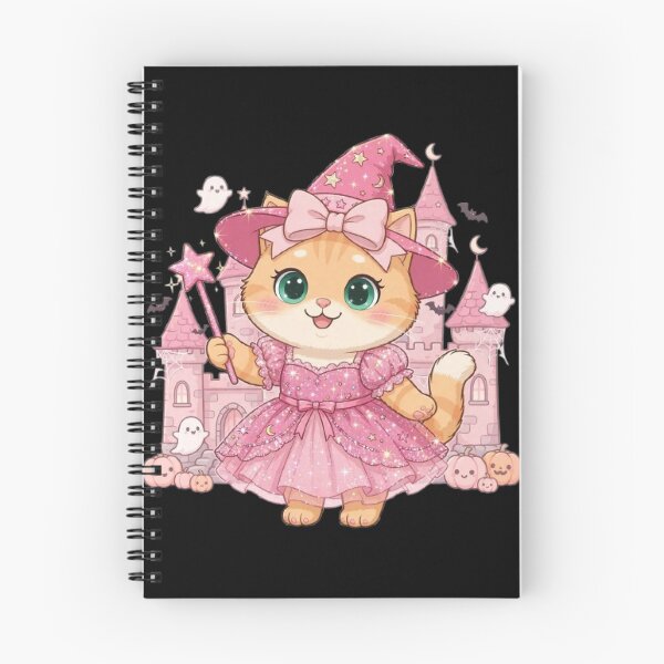 Item preview, Pink Witch Cat Princess Castle Halloween Kawaii designed and sold by Moody Vibes Studio.