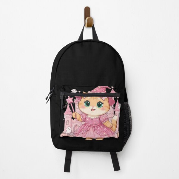 Item preview, Pink Witch Cat Princess Castle Halloween Kawaii designed and sold by Moody Vibes Studio.