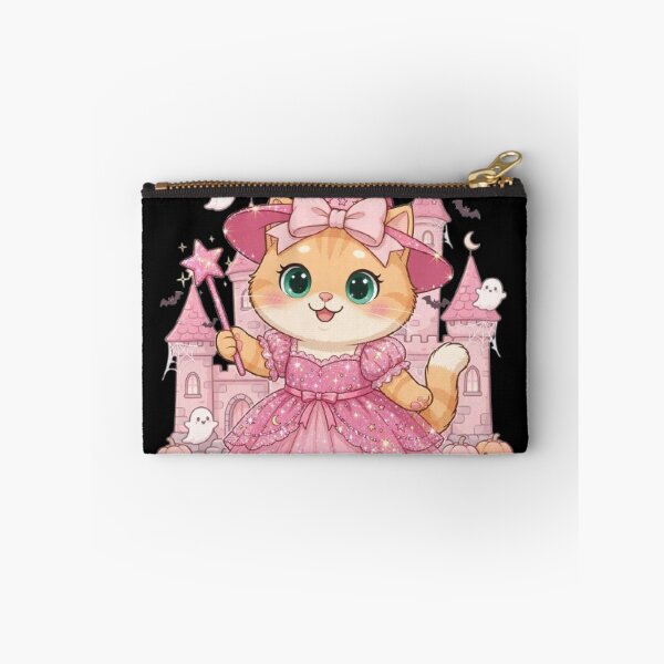 Item preview, Pink Witch Cat Princess Castle Halloween Kawaii designed and sold by Moody Vibes Studio.