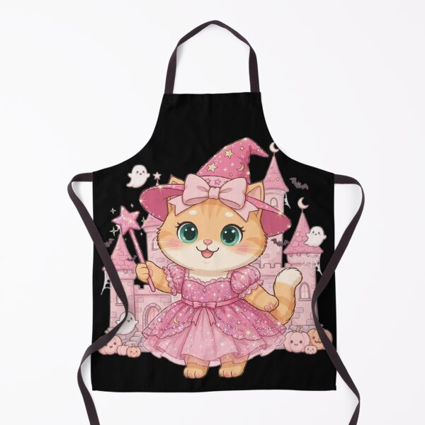 Item preview, Pink Witch Cat Princess Castle Halloween Kawaii designed and sold by Moody Vibes Studio.