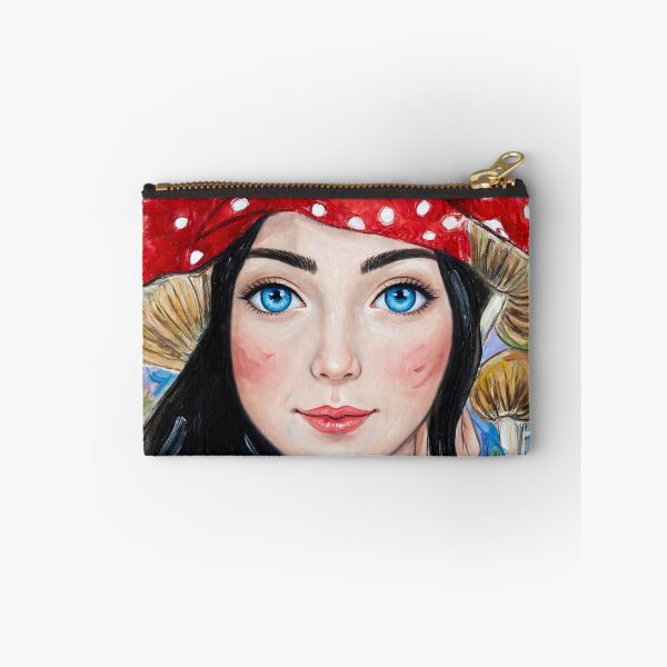 Item preview, Forest Fairy Girl with Red Polka Dot Scarf - Watercolor Mushroom Art designed and sold by MAISON SYLVIE.