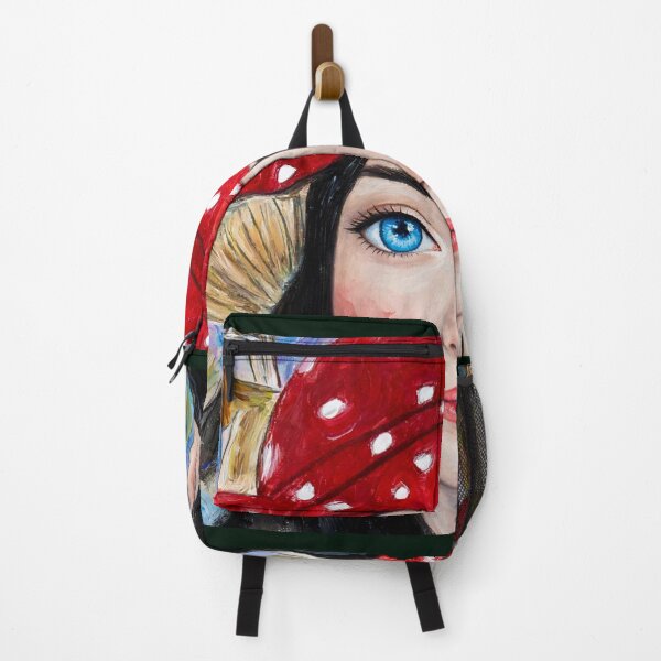 Item preview, Forest Fairy Girl with Red Polka Dot Scarf - Watercolor Mushroom Art designed and sold by MAISON SYLVIE.