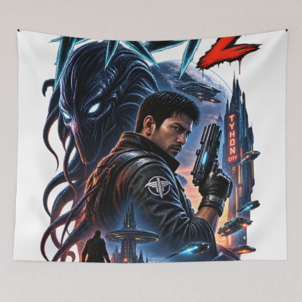 Aperçu de l'œuvre Prey 2 Sci-Fi Alien Hunter Retro Gaming Design créée et vendue par ActionForge.