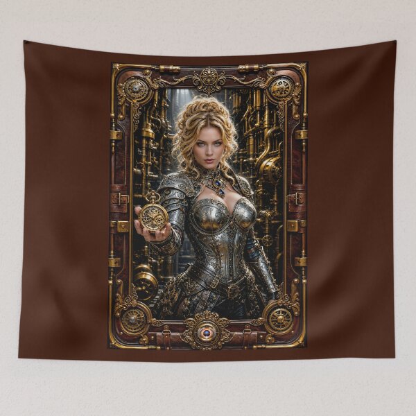 Item preview, Clockwork Secrets Steampunk Portrait Of Ottilie Von Zale Breathtaking AI Concept Art by Xzendor7 designed and sold by Xzendor7 Digital Art Creations.