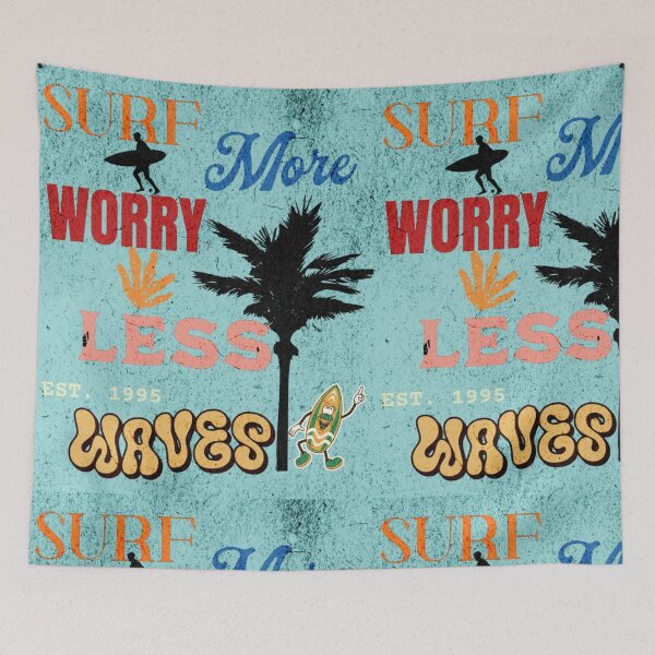 Item preview, Surf More Worry Less – Retro Vintage Surfing Beach Design designed and sold by MOCH- ART.