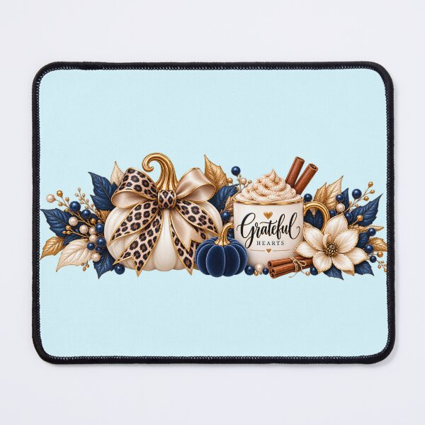 Item preview, Grateful Hearts – Blue Leopard Thanksgiving Autumn Design designed and sold by HO•Designs.