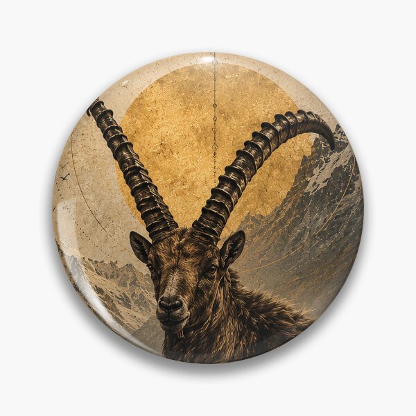 Item preview, Alpine Guardian  – Mystical Ibex Mountain Nature Art designed and sold by SacredLensV.