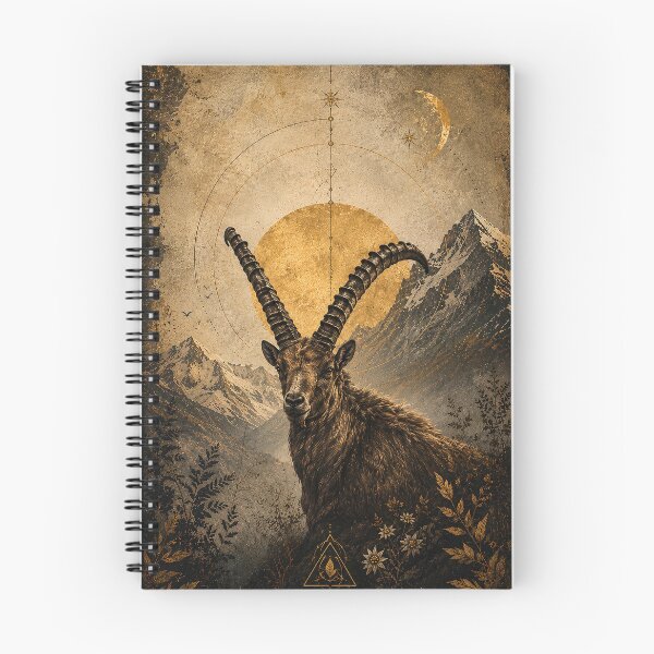 Item preview, Alpine Guardian  – Mystical Ibex Mountain Nature Art designed and sold by SacredLensV.