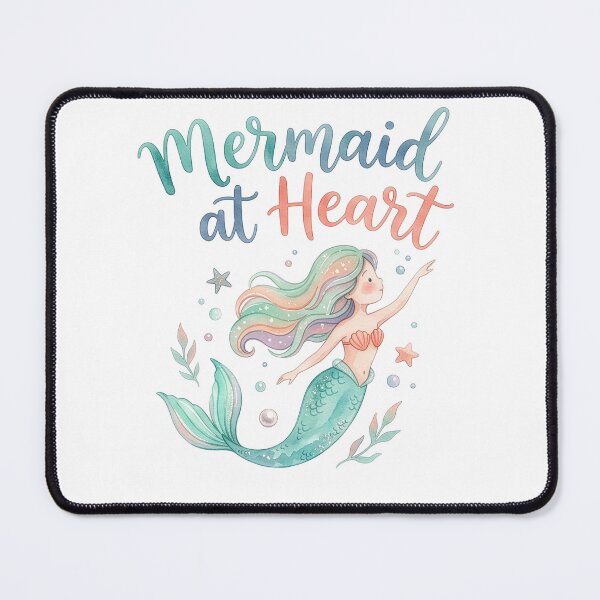 Item preview, Mermaid at Heart Watercolor Quote Design designed and sold by Rutvain.