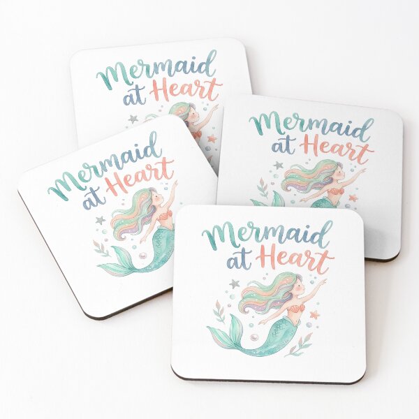 Item preview, Mermaid at Heart Watercolor Quote Design designed and sold by Rutvain.