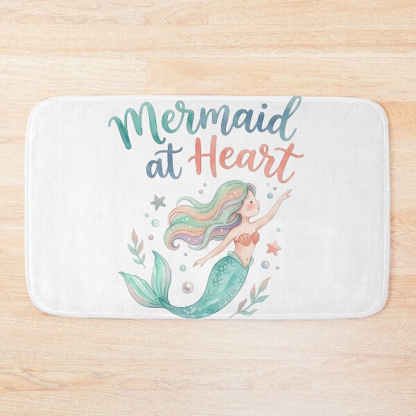 Item preview, Mermaid at Heart Watercolor Quote Design designed and sold by Rutvain.